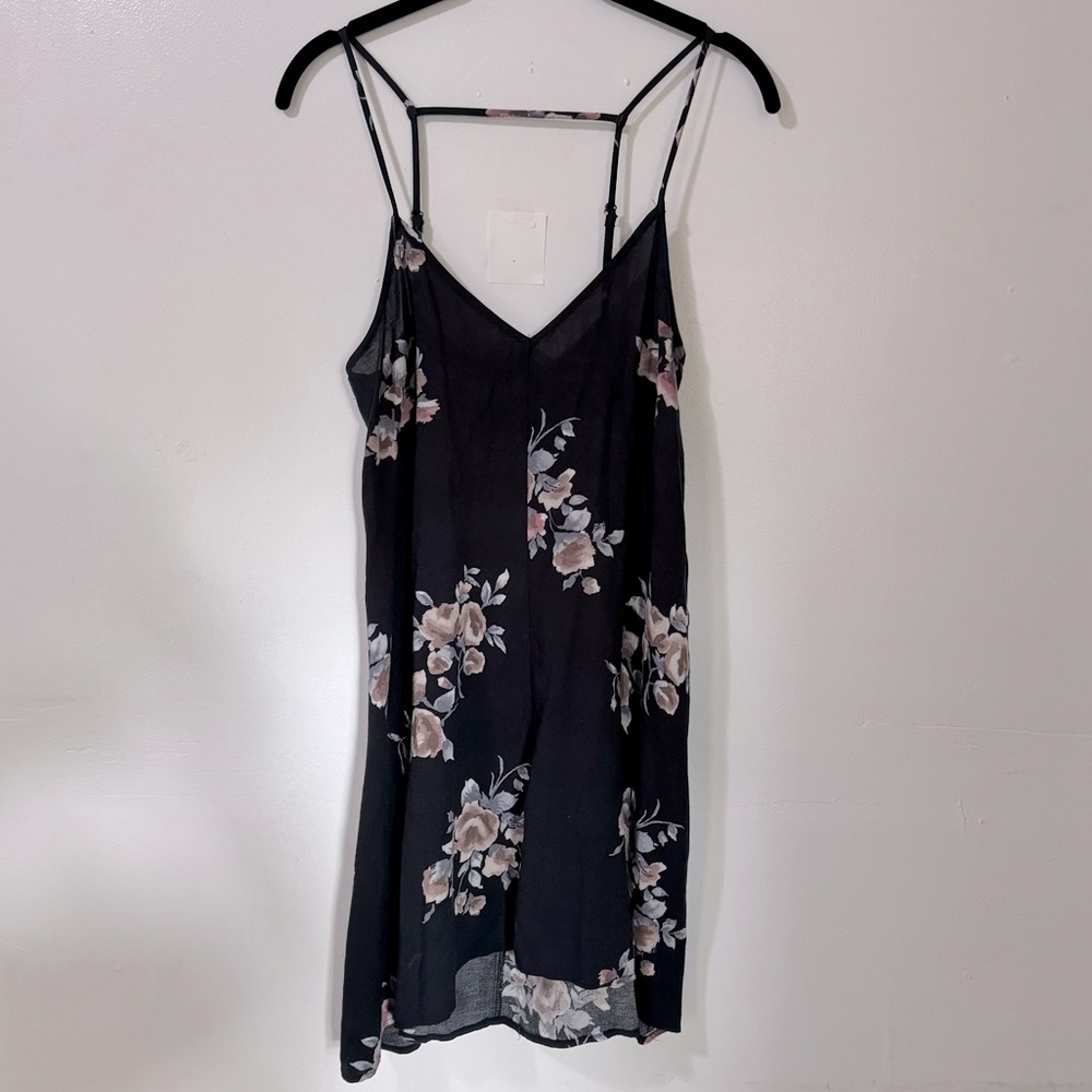 Mimi Chica | Black Floral Mini Slip Dress